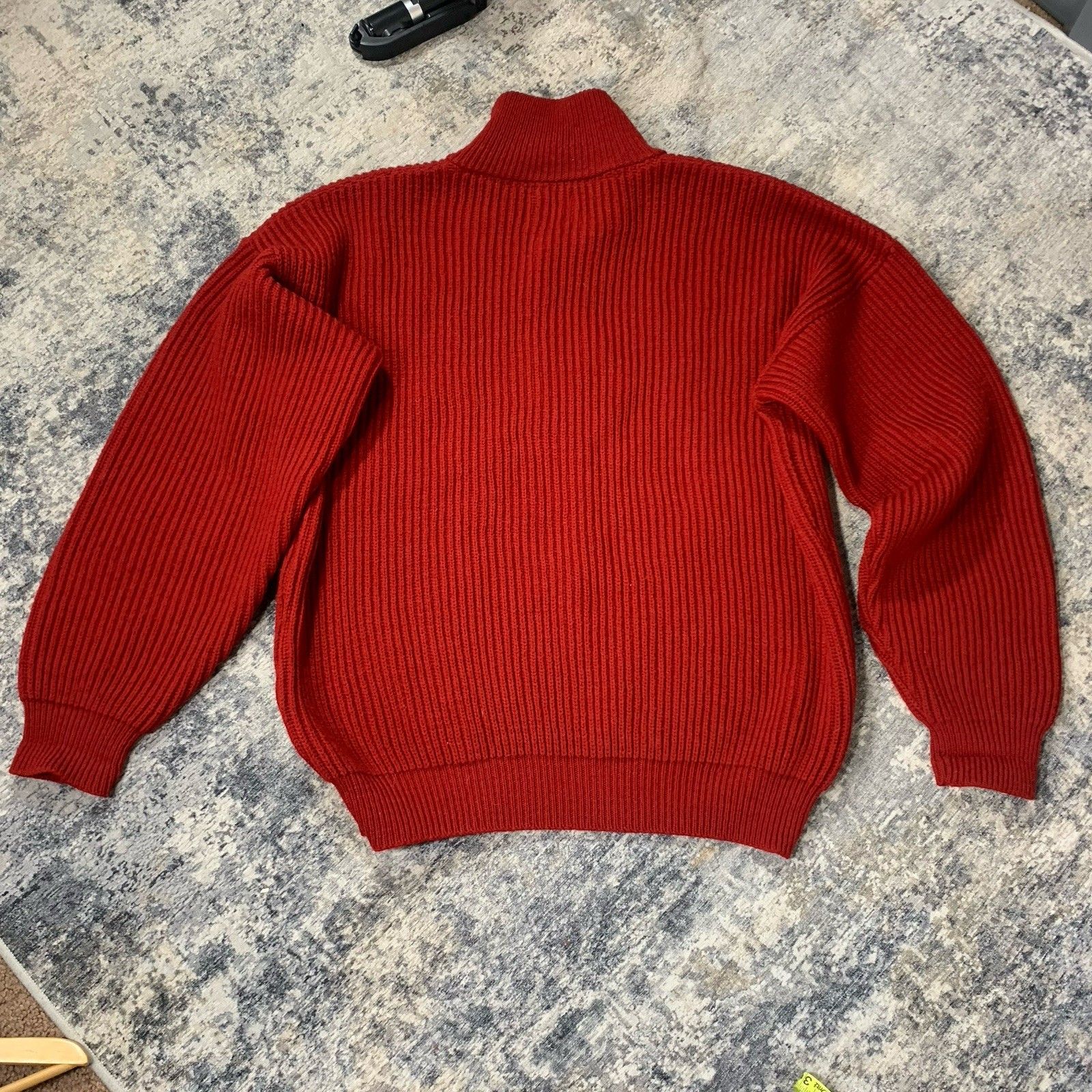 Wool Knit Rei Chamonix Guide Sweater Fisherman Red Burgundy Usa Vintage Large — image 7 of 8